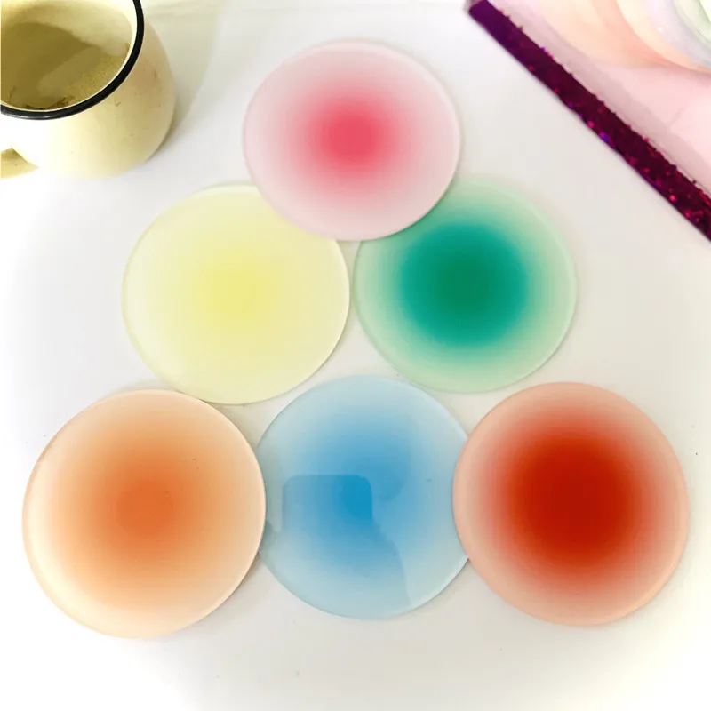 Marble Coaster Set - 3/6 adet Ins Renk Degrade Akrilik