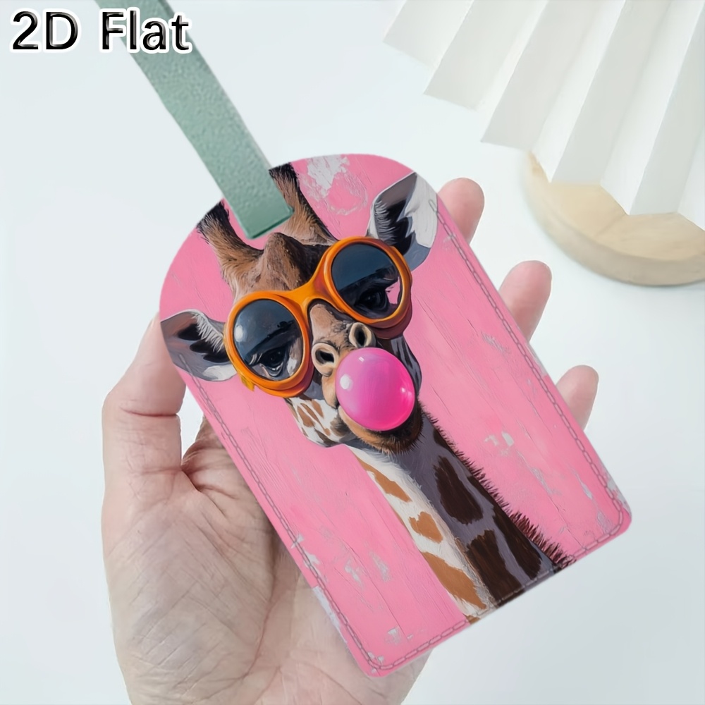 Travel Luggage Set - Sevimli Zürafa Bagaj Etiketi Gözlüklü ve