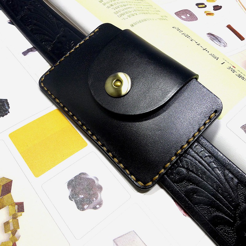 Leather Wallet Men - Blongk Ultra ince bel çantası hakiki