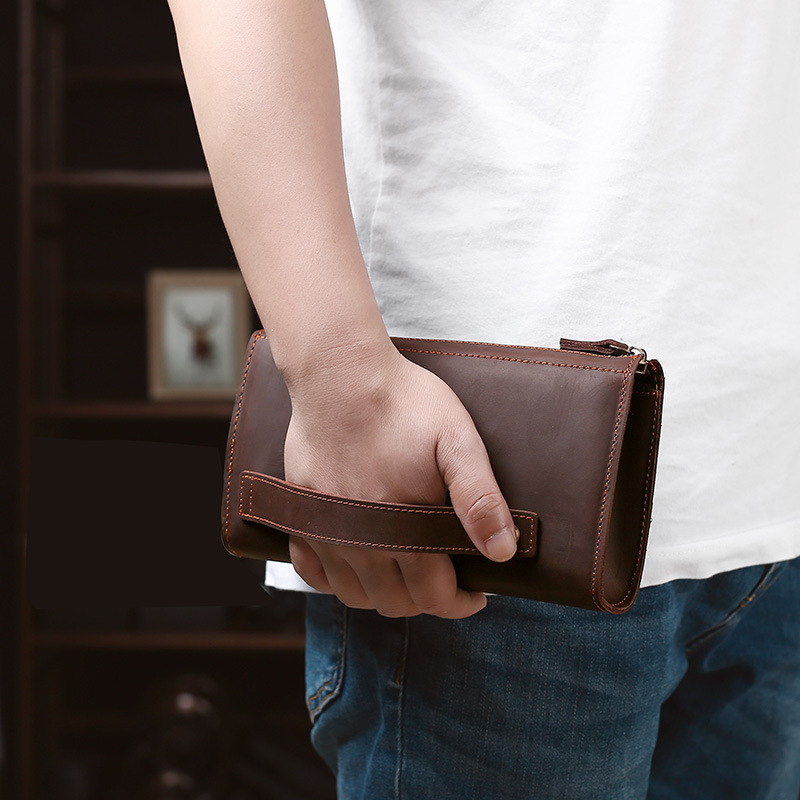 Leather Wallet Men - Erkek Debriyaj Çantaları Uzun El Çantası