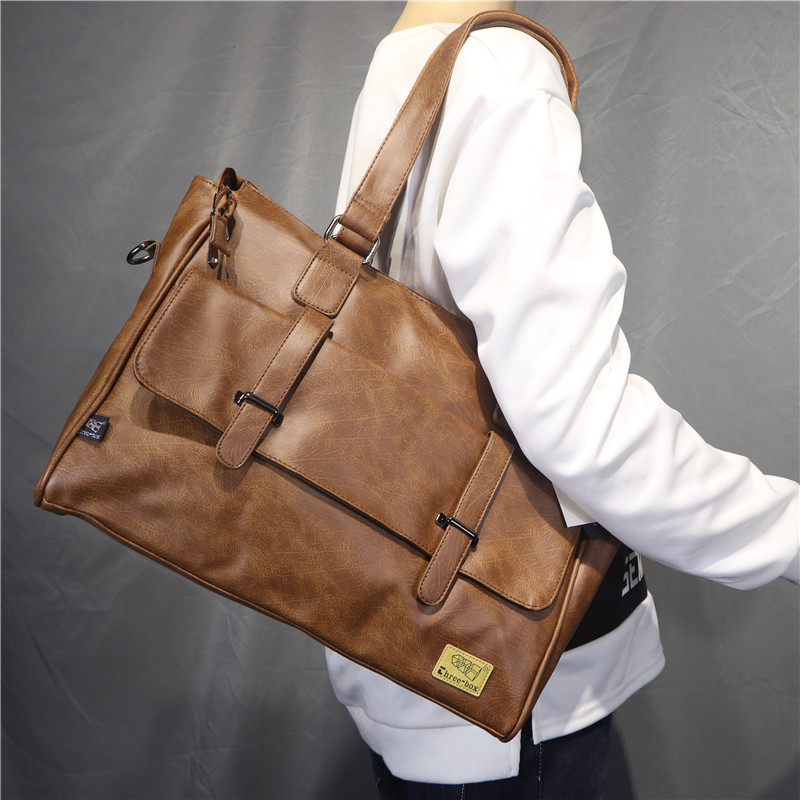 Leather Briefcase - Kore Moda Tasarımcısı Deri Omuz Çantası