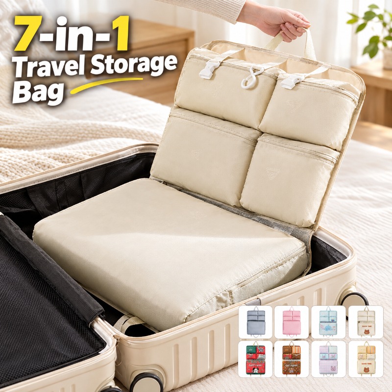 Travel Luggage Set - 7'si 1 Arada Seyahat Organizeri, Taşınabilir,