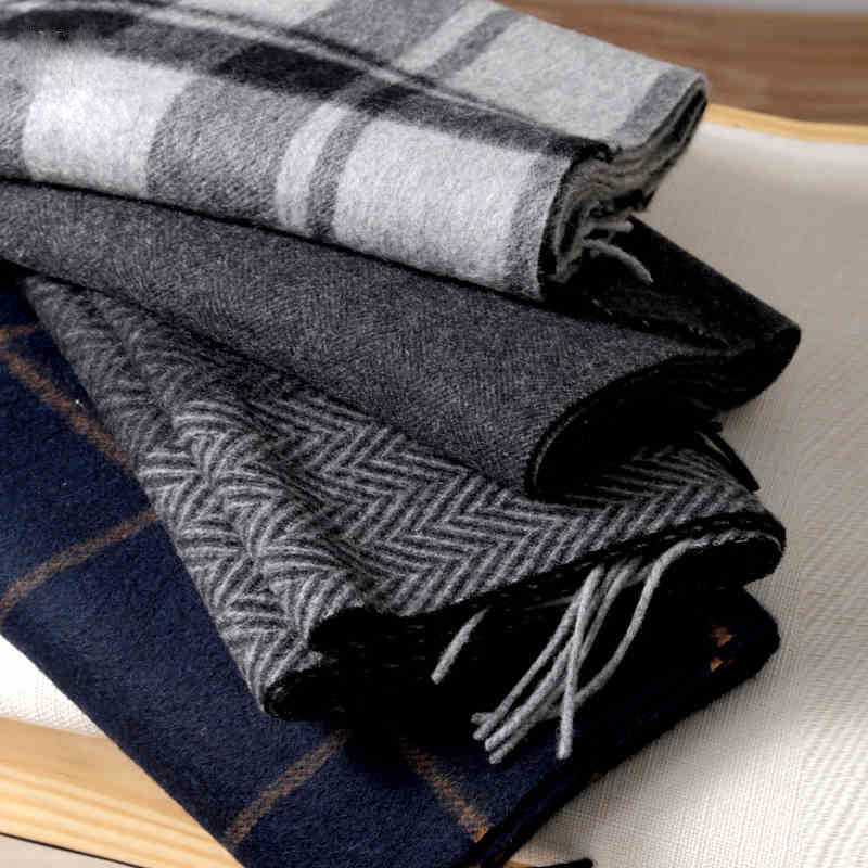 Cashmere Scarf - Pashmina eşarp erkekler kış şerit katı
