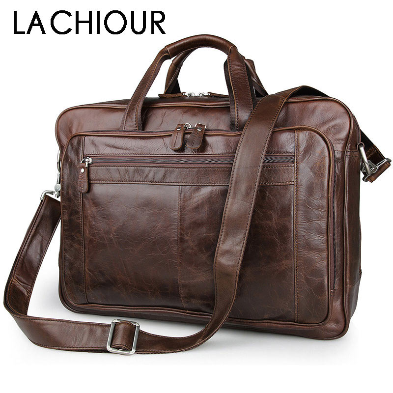 Leather Briefcase - LACHIOUR hakiki deri erkek çanta bağbozumu