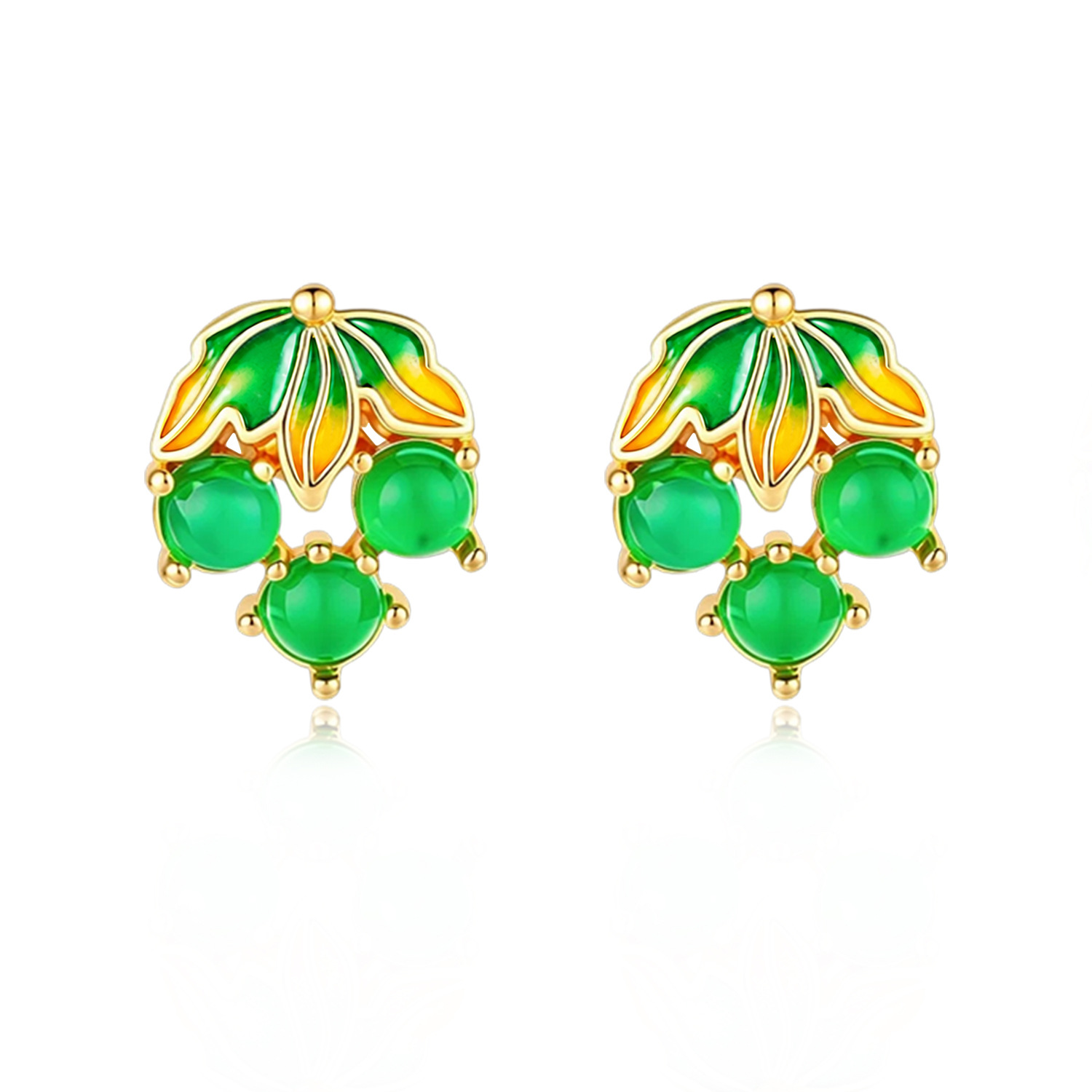 Burma Yeşimi Üzüm Küpeleri, Vi - Gold Plated Jewelry incelemesi ve fiyatı