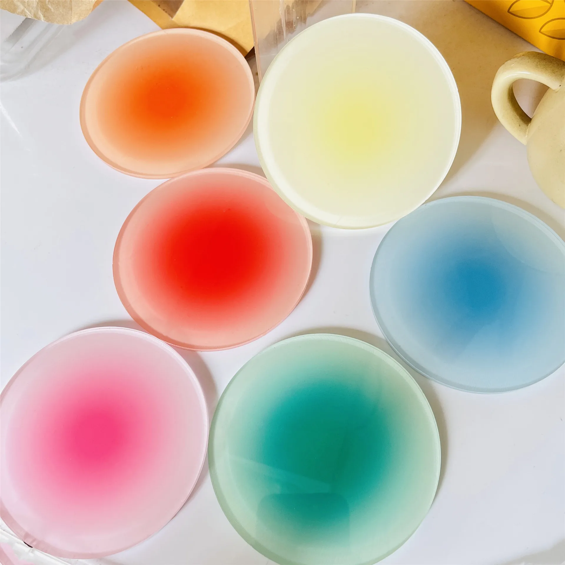 3/6 adet Ins Renk Degrade Akri - Marble Coaster Set incelemesi ve fiyatı