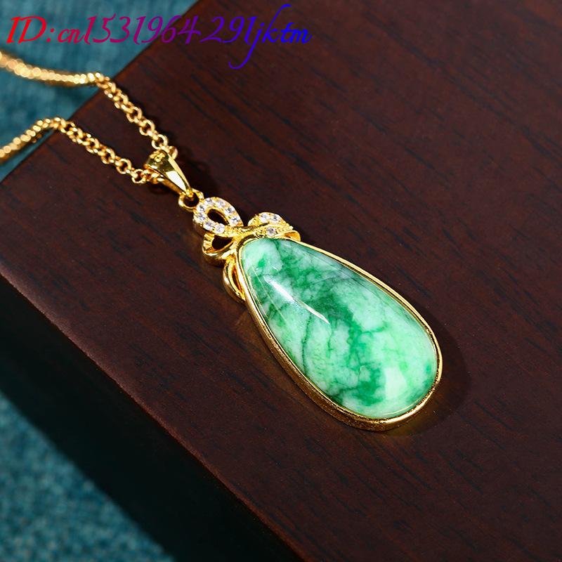 Doğal Yeşim Taşı Damla Şeklind - Gold Plated Jewelry incelemesi ve fiyatı