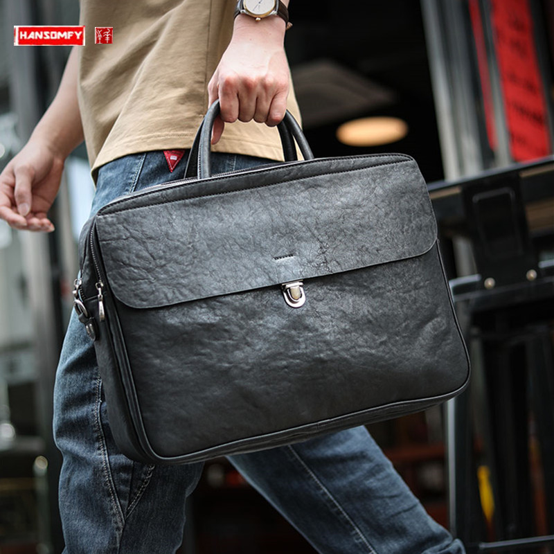 LuxurySoft Siyah Hakiki Deri E - Leather Briefcase incelemesi ve fiyatı