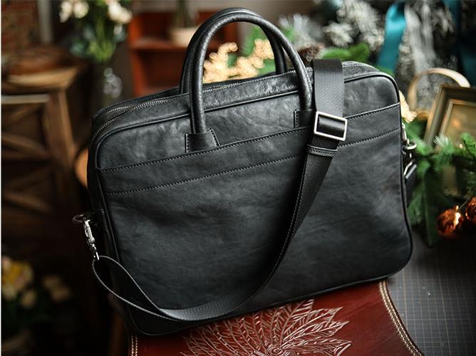 LuxurySoft Siyah Hakiki Deri E - Leather Briefcase incelemesi ve fiyatı