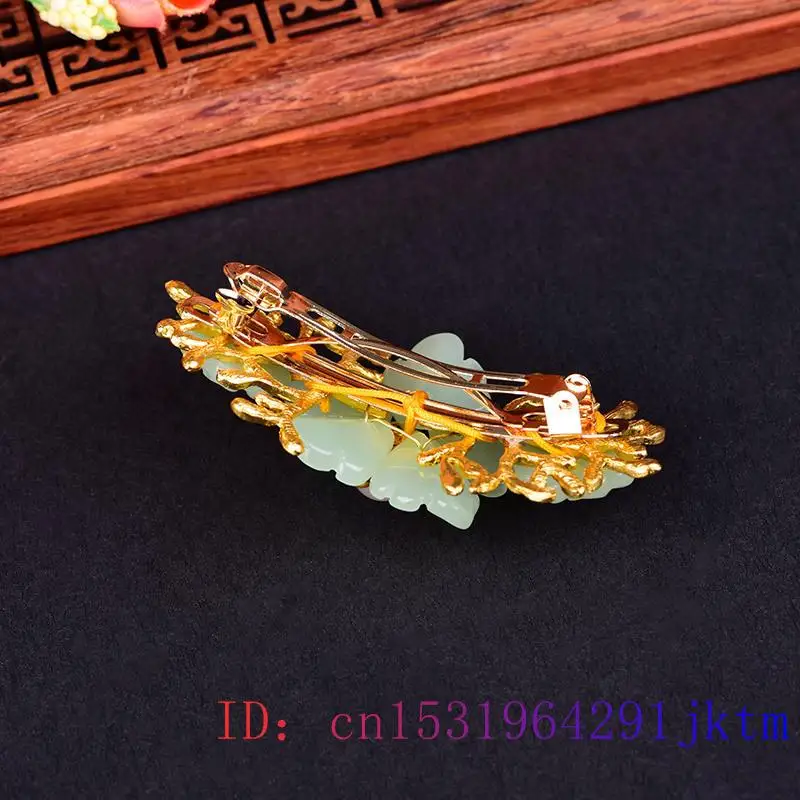Yeşil yeşim çiçek Barrette tas - Gold Plated Jewelry incelemesi ve fiyatı
