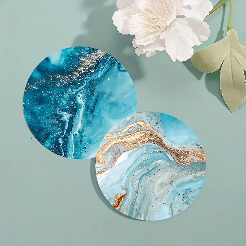 2D Düz 6 Parça Mavi Okyanus Yu - Marble Coaster Set incelemesi ve fiyatı