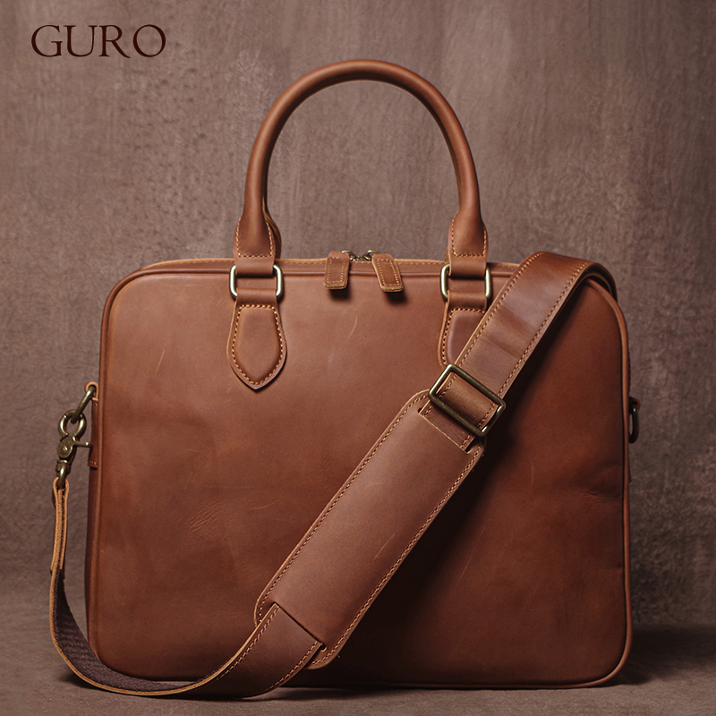 GURO Erkekler Çılgın At Inek D - Leather Briefcase incelemesi ve fiyatı