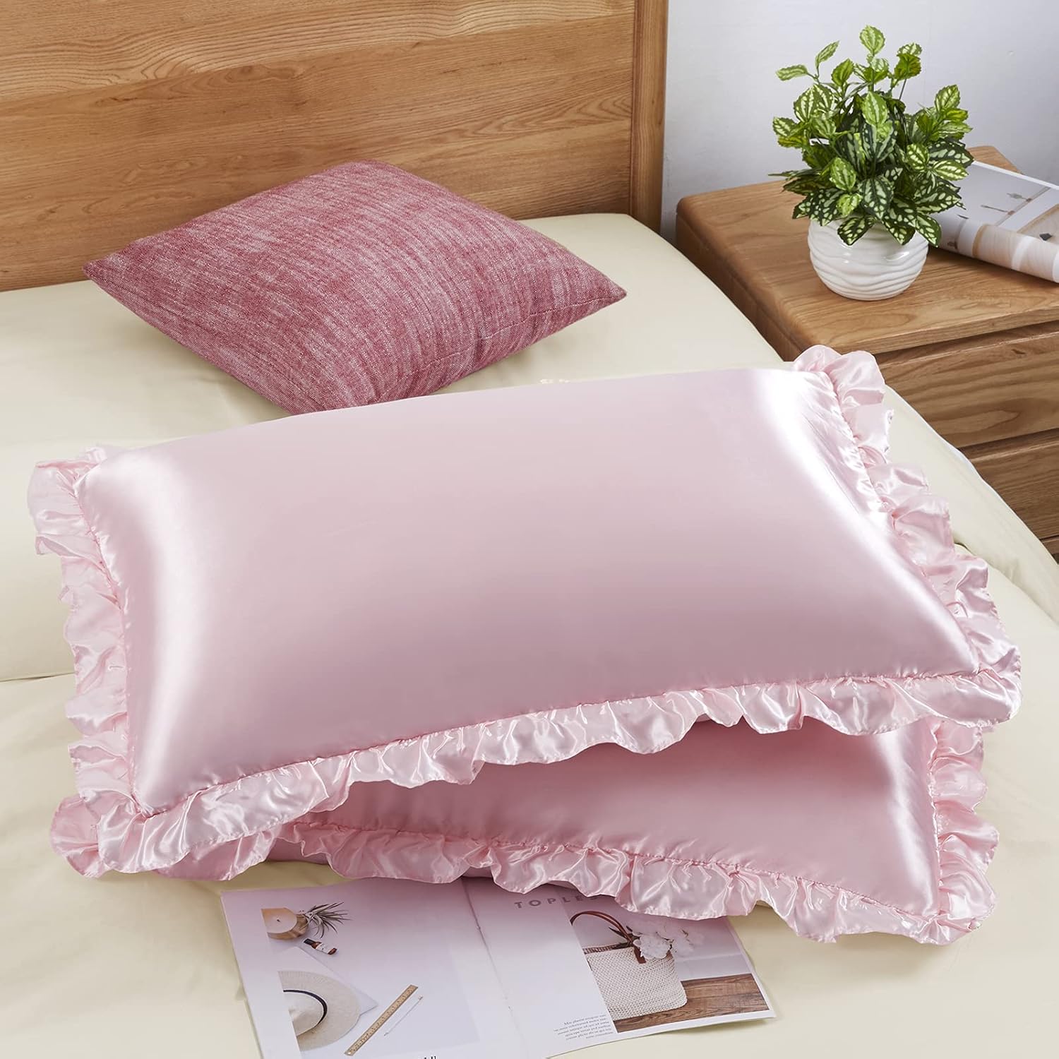 2 adet saten fırfırlı yastık k - Silk Pillowcase incelemesi ve fiyatı