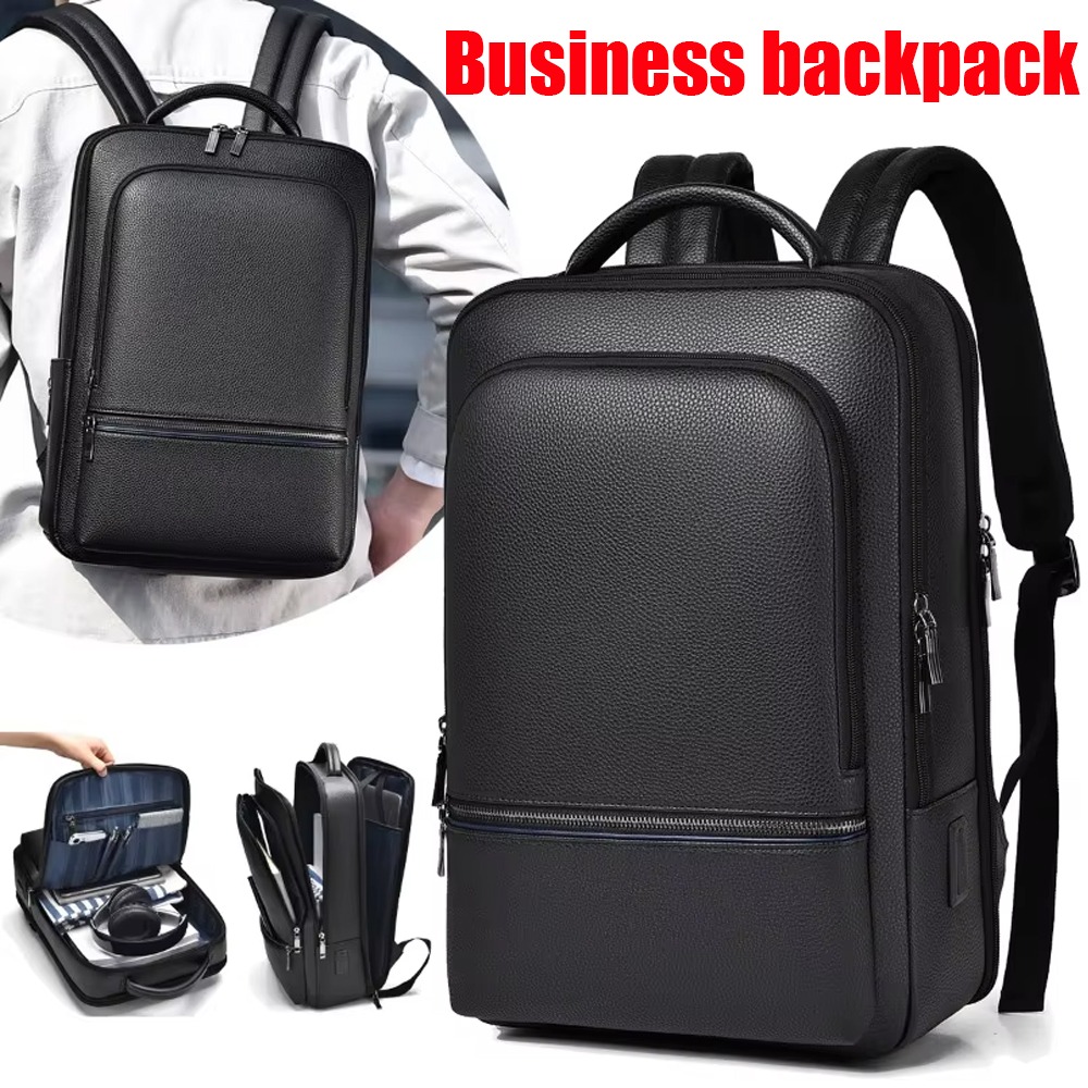 PU Deri Erkek Sırt Çantası USB - Leather Briefcase incelemesi ve fiyatı